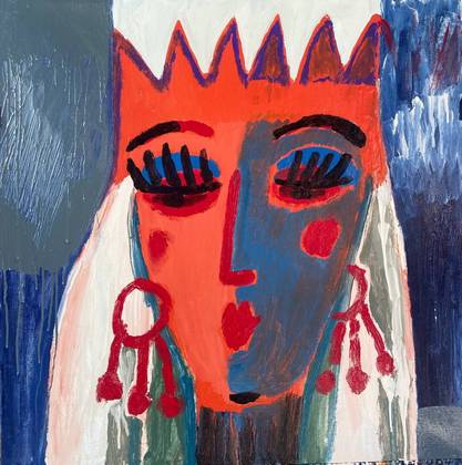 Портрет с голубыми тенями