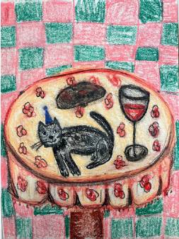 Кот съел бутерброд с икрой